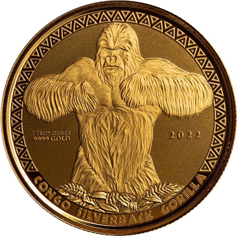 1/10 Unze Gold Kongo Silberrücken Gorilla 2022 (Auflage: 1.000)