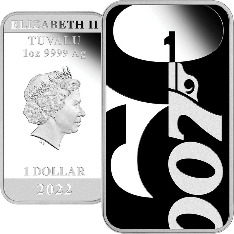 1 Unze Silber 60 Jahre James Bond 007 2022 PP (Auflage: 5.000 | Rechteckmünze)