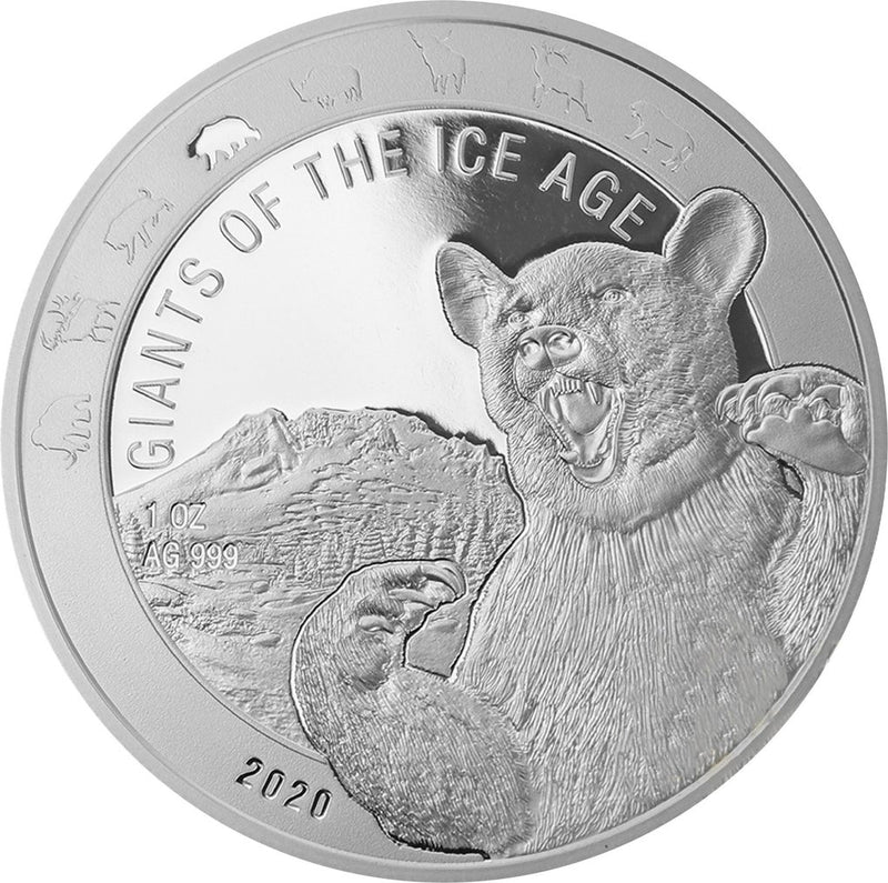 1 Unze Silber Giganten der Eiszeit Höhlenbär 2020 (Auflage:15.000)