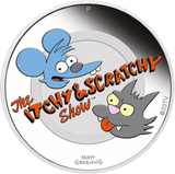1 Unze Silber Itchy und Scratchy 2021 PP (Auflage: 5.000 | coloriert | Polierte Platte)