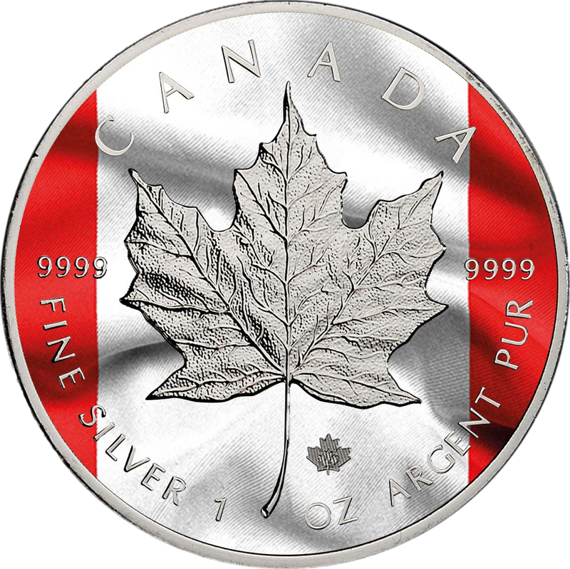 1 Unze Silber Maple Leaf 2023 Flagge (Auflage: 500 | coloriert)