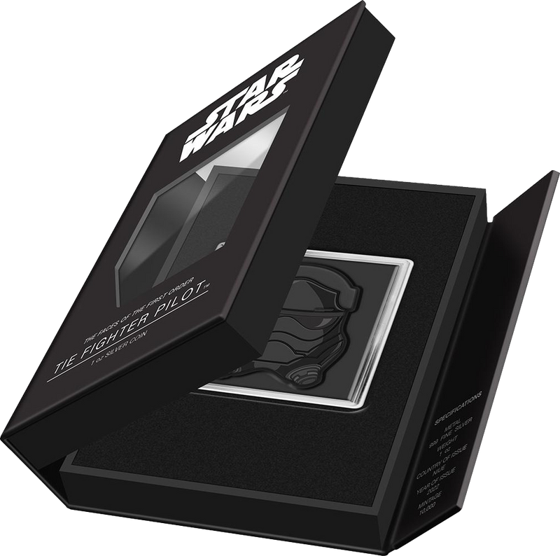 1 Unze Silber Star Wars First Order Tie Fighter Pilot 2022 PP (Auflage 10.000 | Polierte Platte)
