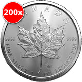 200x 1 Unze Silber Maple Leaf 2023