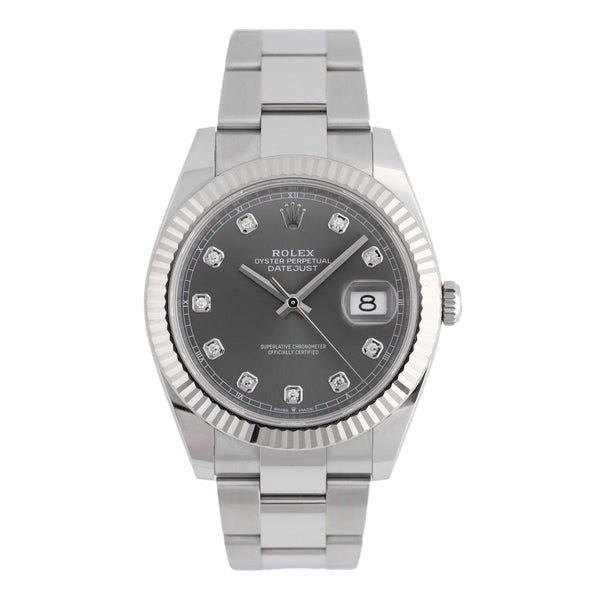 Datejust 41mm Rhodium Diamond Dial 2023 Oyster - 126334