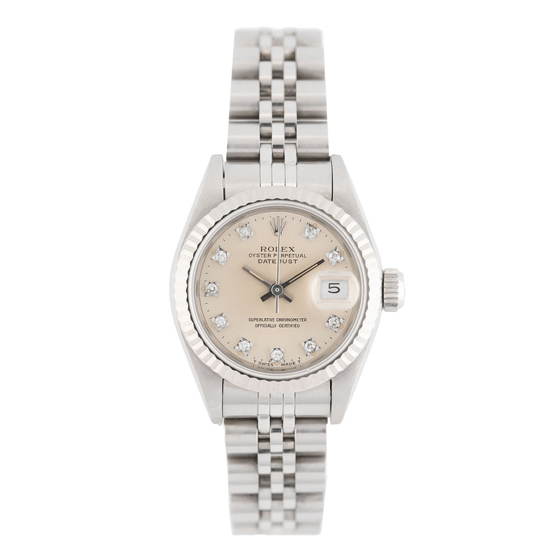 Lady Datejust 26mm Silver Factory Diamond Dial 1993 - 69174