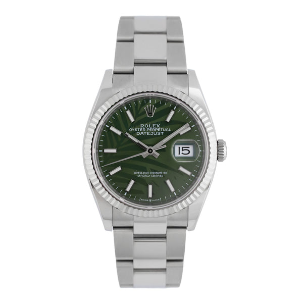 Datejust 36mm Green Palm Dial 2022 Oyster - 126234