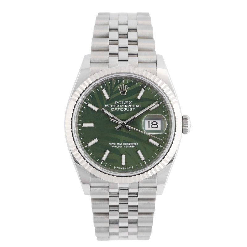 Datejust 36mm Green Palm Dial 2022 Jubilee - 126234