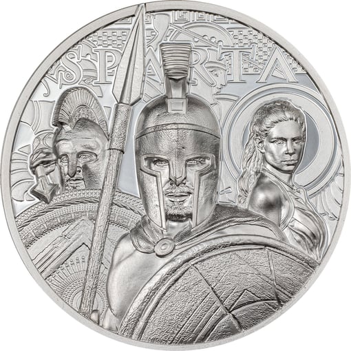 1 Unze Silber Sparta 2023 PP HR (Auflage:1.500 | High Relief | Polierte Platte)