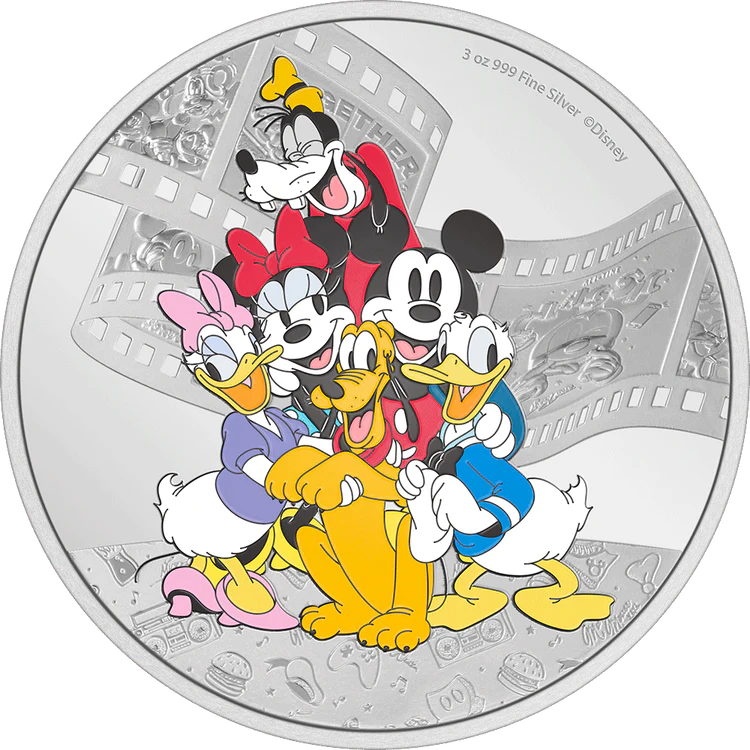 Disney Mickey & Friends – All Together 3oz Silver Coin