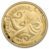 1 oz Gold - Caribbean Octopus Barbados 2023 BU