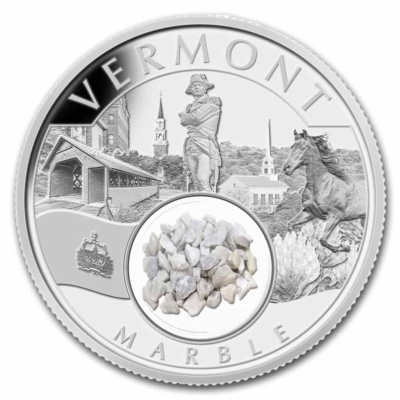 1 oz Silver Treasures of the U.S. - Vermont Marble 2024