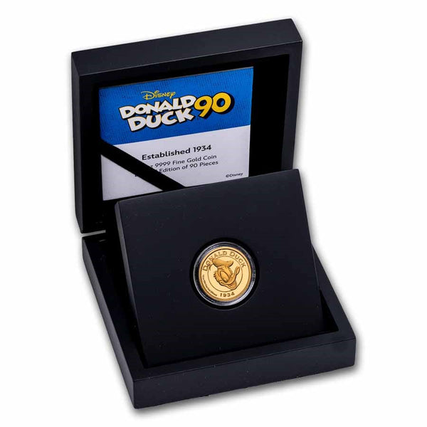 2024 Niue 1/4 oz Proof Gold $25 Donald Duck 90th Anniversary