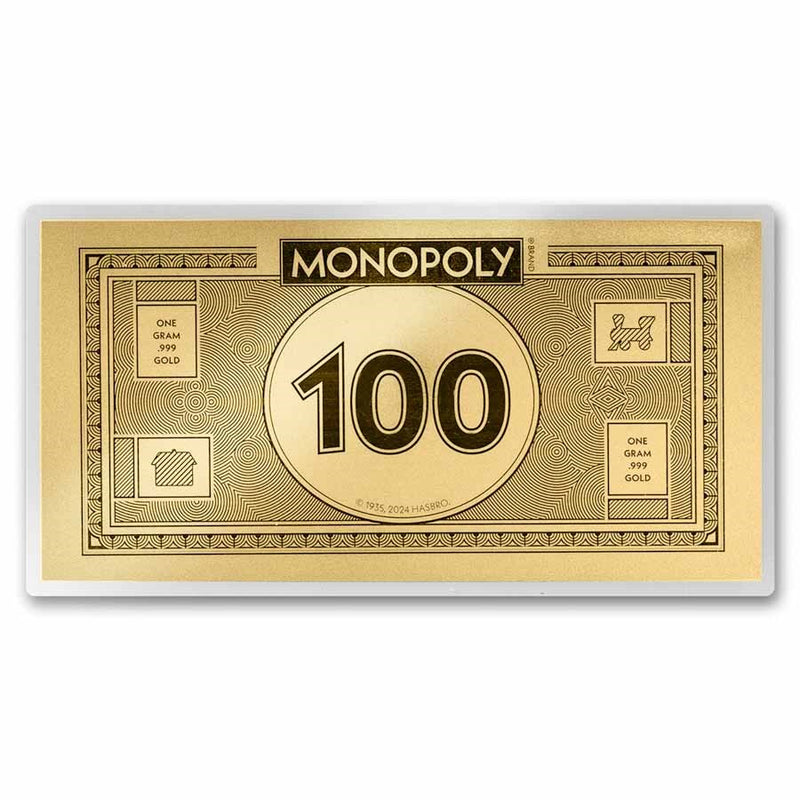 1 gr. Monopoly Foil Gold Note 2024 Samoa