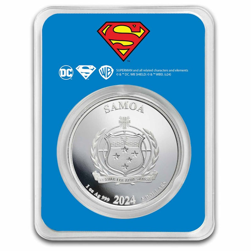 2024 Samoa 1 oz Silver DC Comics Superman Colorized with TEP