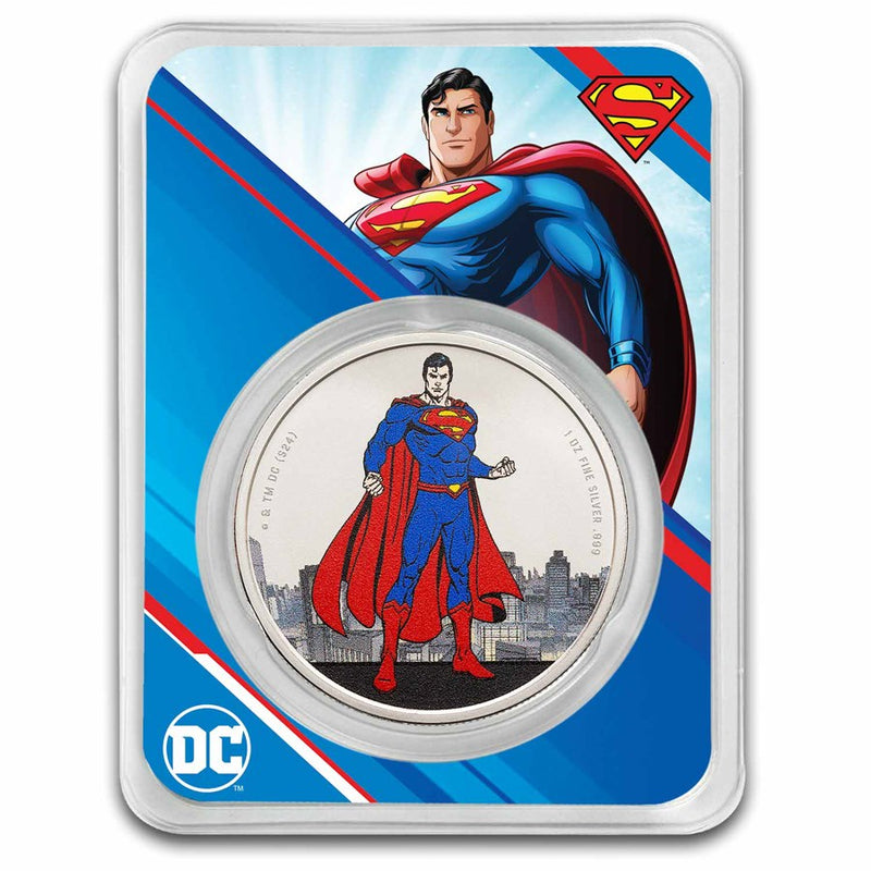 2024 Samoa 1 oz Silver DC Comics Superman Colorized with TEP