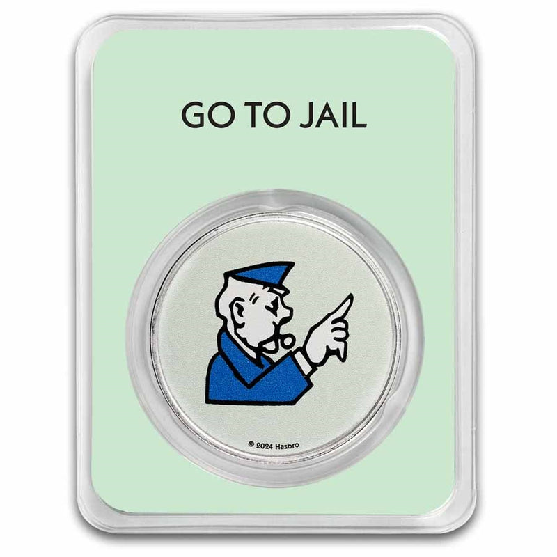 2024 Samoa 1 oz Silver Monopoly Board Space: Go to Jail with TEP