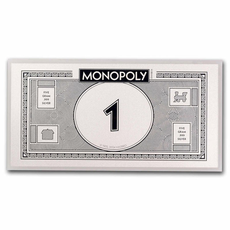 5 gr. Monopoly Foil Silver Note - 2024 Samoa