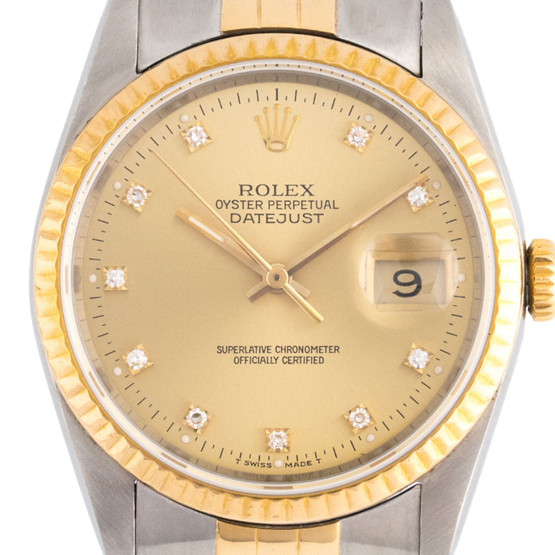 Datejust 36mm Golden Factory Diamond Dial 1989 - 16233