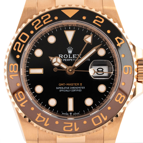 GMT-Master II Everose Gold Black Dial LC100 2021 Full Set - 126715CHNR