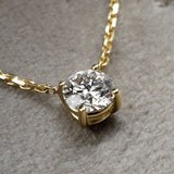 Collier Solitär 750 Gelbgold 1 Brilliant 0,51ct. G/VS2 48cm