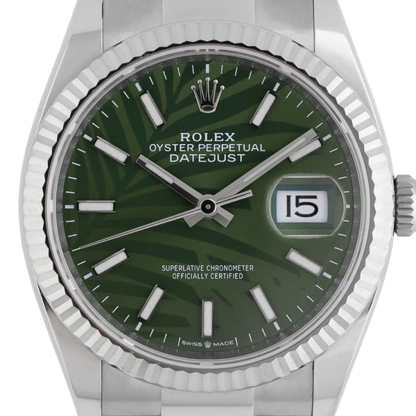 Datejust 36mm Green Palm Dial 2022 Oyster - 126234