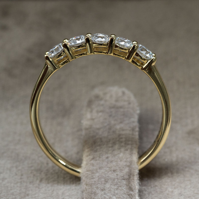 Ring 5 Steine 750 Gelbgold 5 Brillianten 0,50ct.