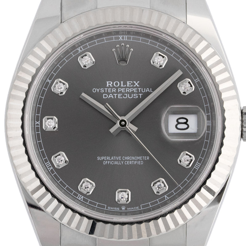 Datejust 41mm Rhodium Diamond Dial 2023 Oyster - 126334