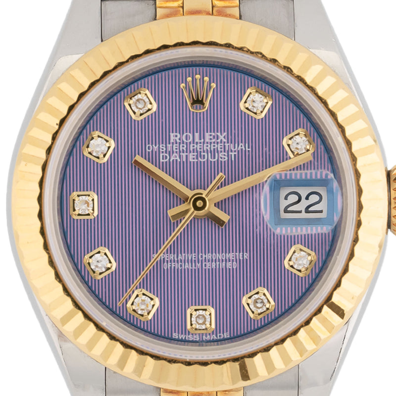 Lady Datejust 28mm Purple Tapestry Factory Diamond Dial - 279173G