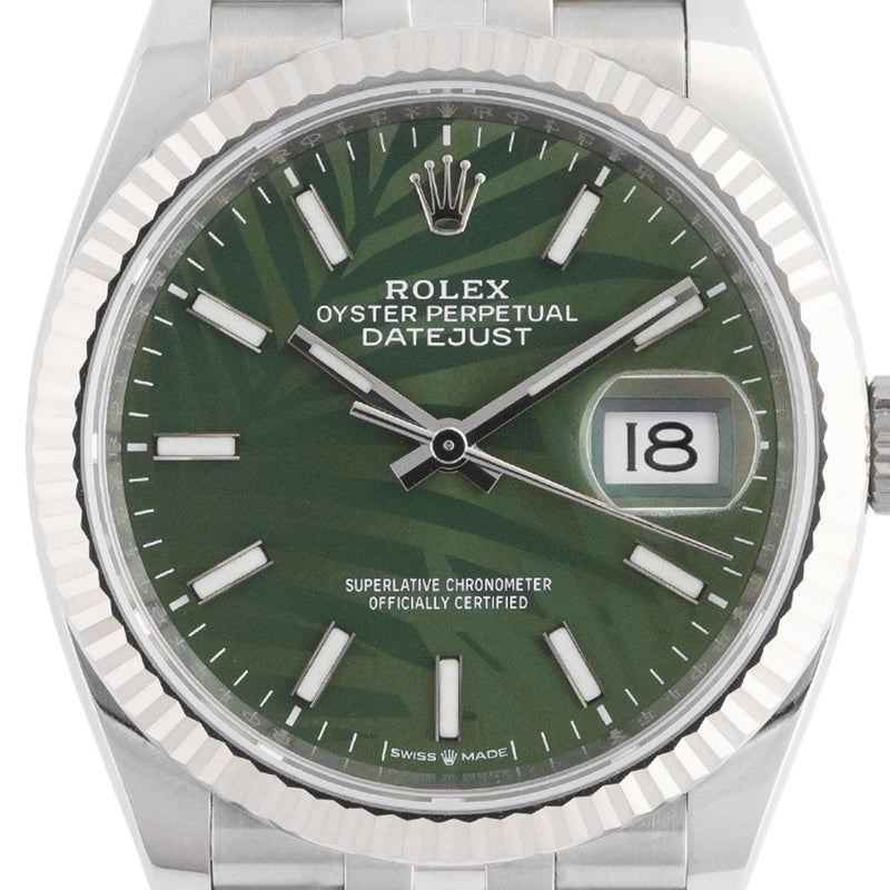 Datejust 36mm Green Palm Dial 2022 Jubilee - 126234