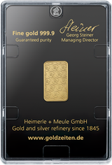 5 g Goldbarren Heimerle und Meule