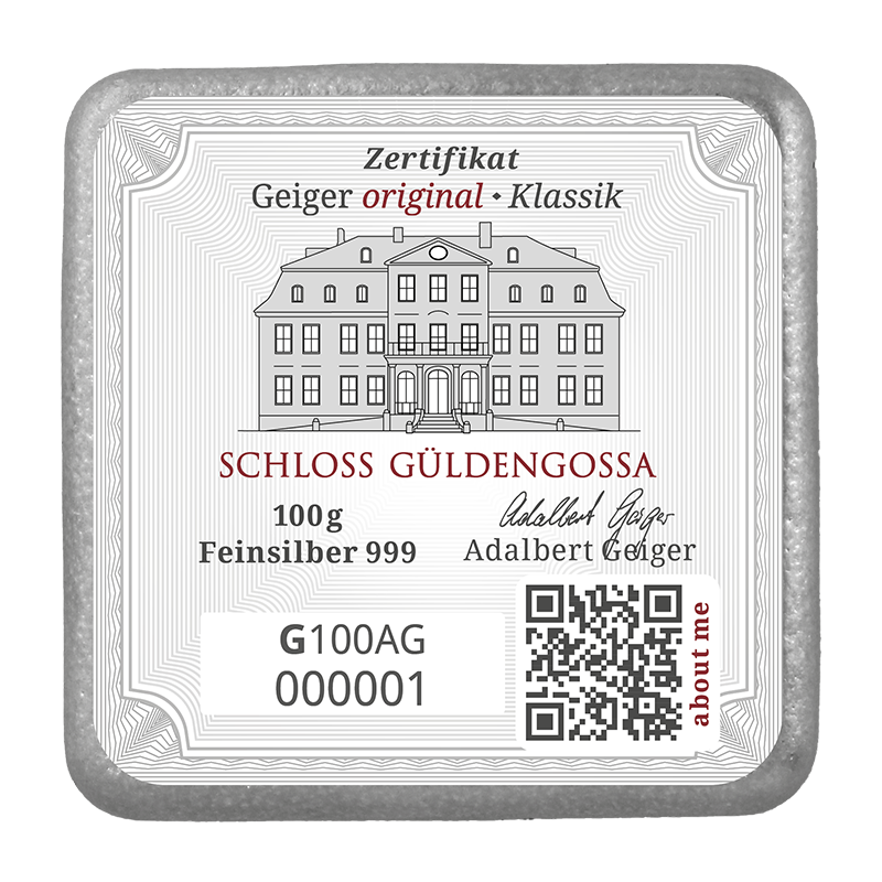 100g Silberbarren Geiger (gegossen)