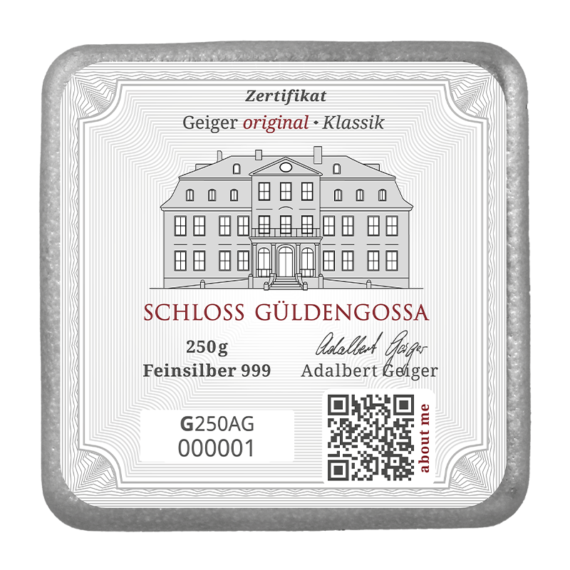 250g Silberbarren Geiger (gegossen)