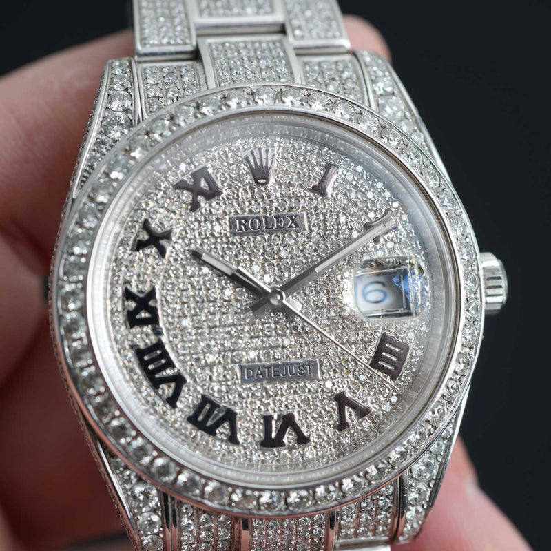 Datejust 41mm Iced Out Diamond Setting Roman Dial Oyster 2023 - 126300