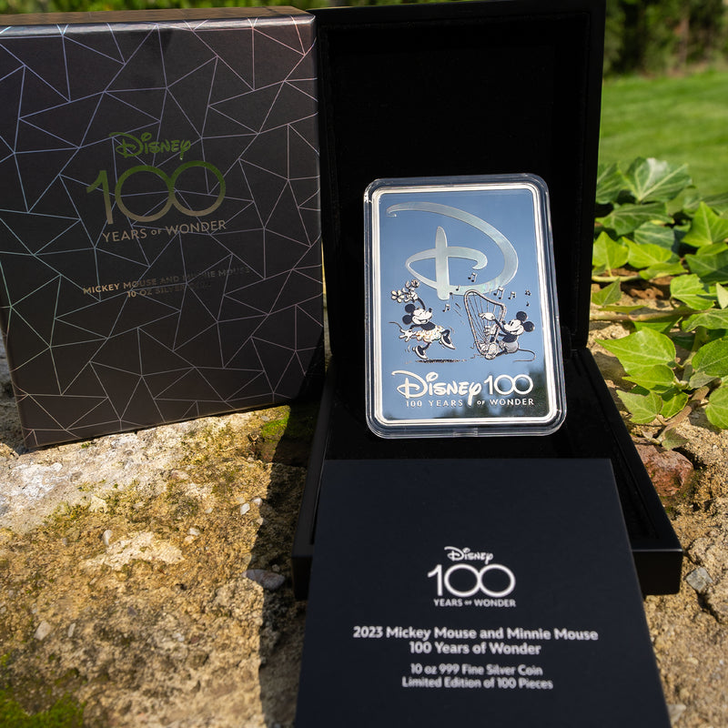 10 Unze Silber 100 Jahre Disney Mickey und Minnie 2023 PP (Auflage: 100 | PP)