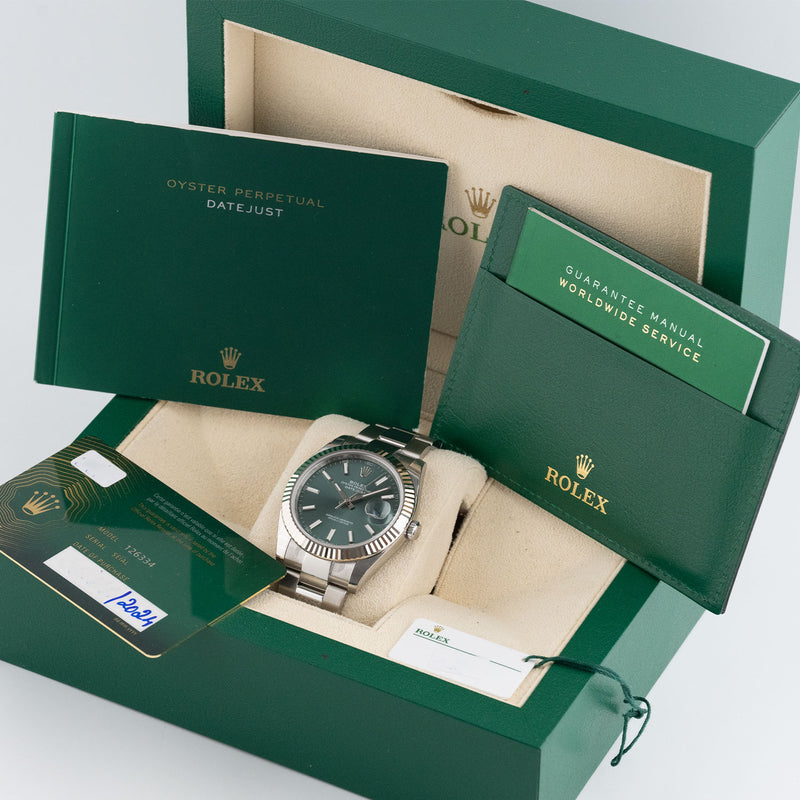 Datejust 41mm Green Dial 2024 Oyster Full Sticker - 126334