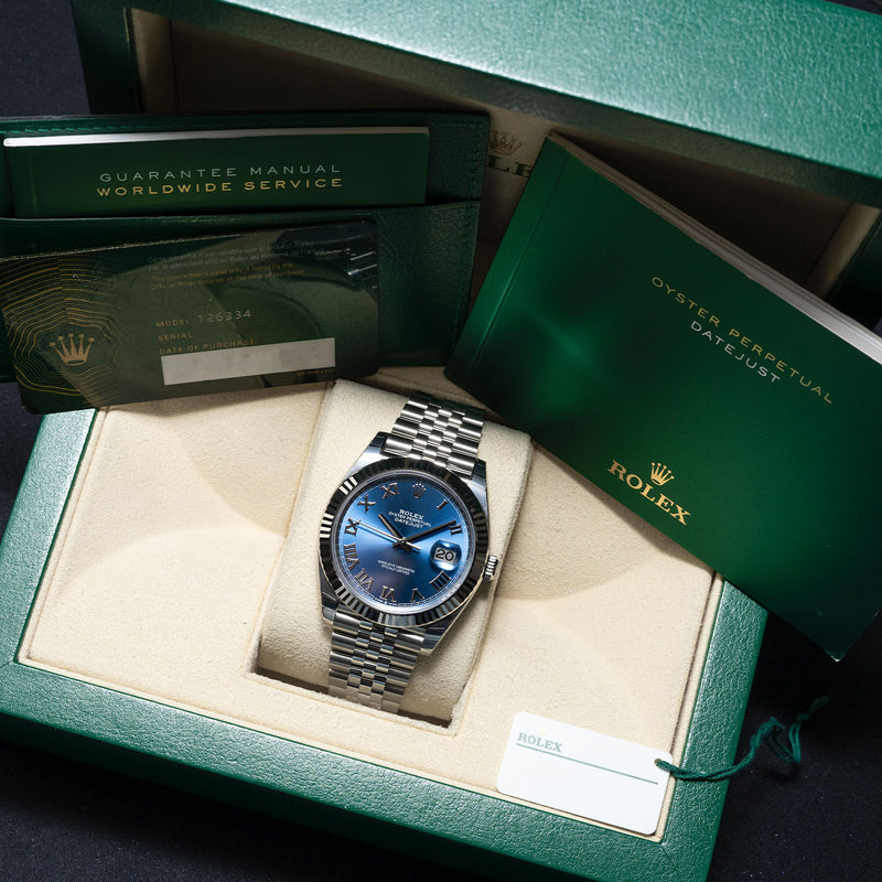 Datejust 41mm Azzurro Dial 2024 Jubilee Full Sticker- 126334 