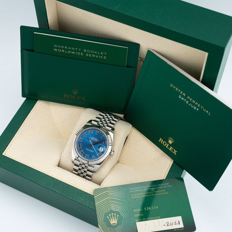 Datejust 41mm Azzurro Dial Jubilee 2021 - 126334