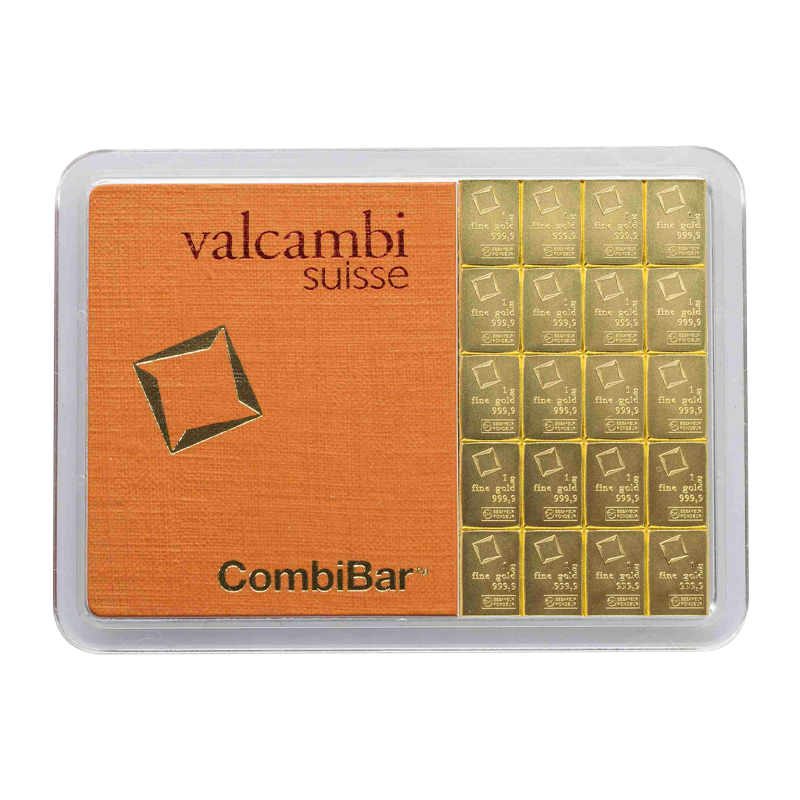 Combi Barren - 20 g Gold .9999 (20 x 1 g) Valcambi