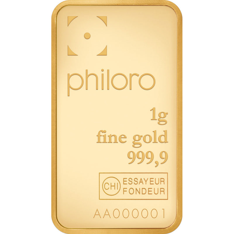1 g Goldbarren Philoro