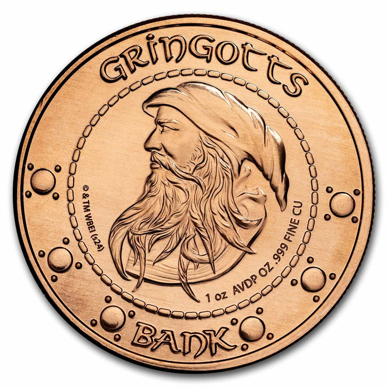 Harry Potter 1 oz Copper Currency: Gringotts Knut Round