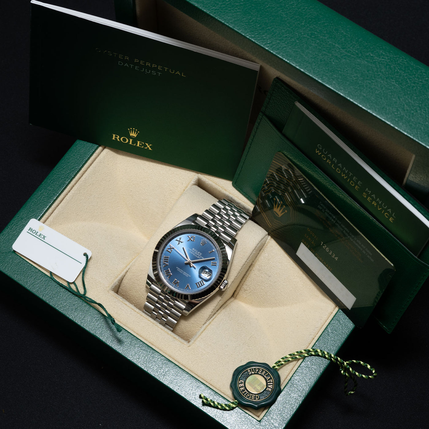 Datejust 41mm Azzurro Dial 2024 Full Set - 126334 – Marc Gebauer