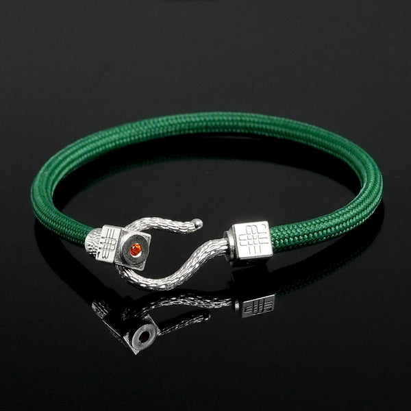 Bracelet GREEN SEA - 925 sterling silver with an orange topaz