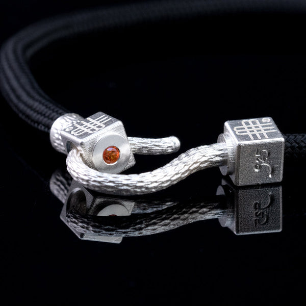 Bracelet BLACK SEA - 925 sterling silver with an orange topaz