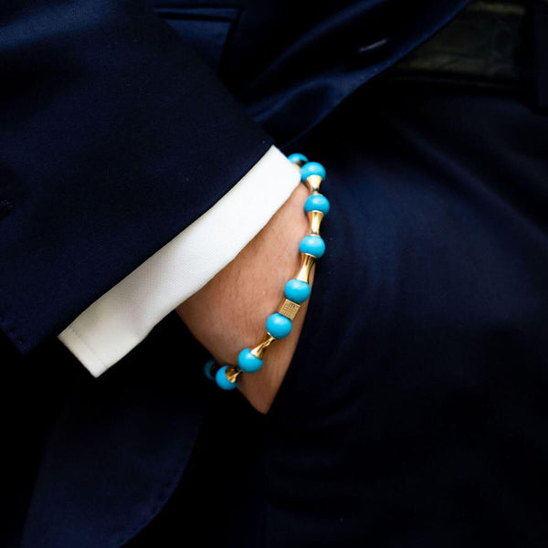 Bracelet LIMITED - PURE LUXURY - a precious piece of art - 750 gold with a natural turquoise