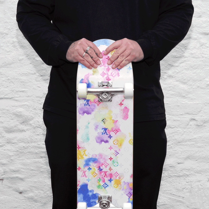 Louis Vuitton Watercolor Pattern Skateboard Release