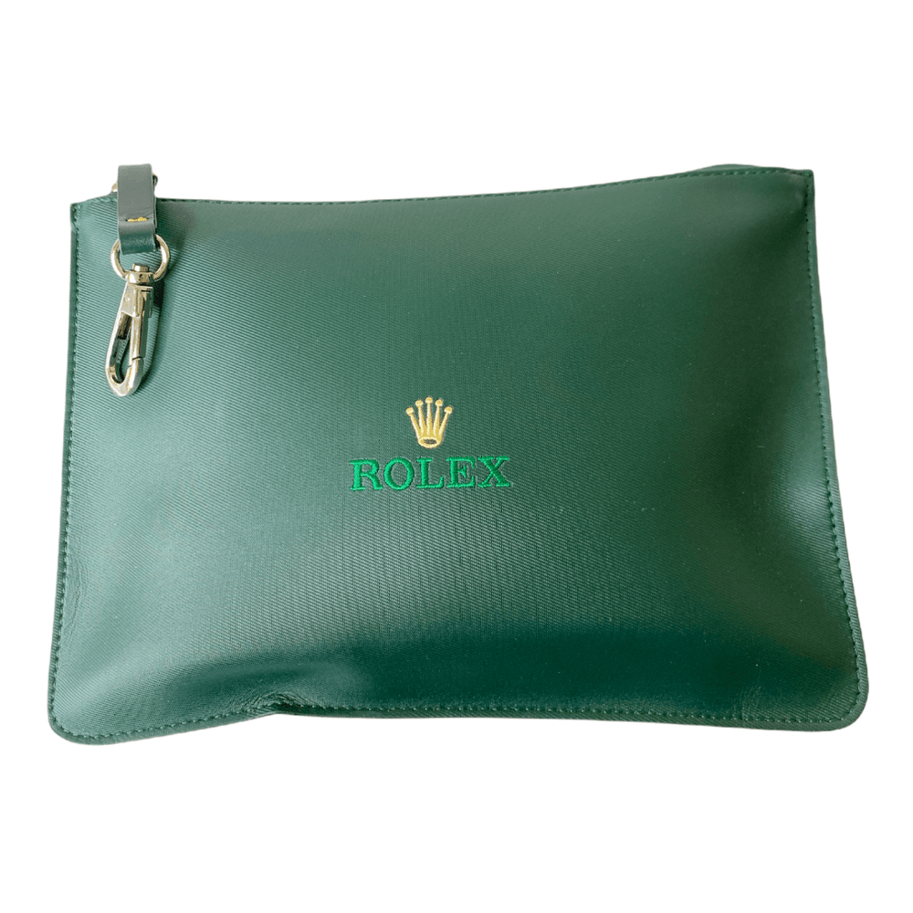 Buy ROLEX logo Novelty Golf Pouch Nylon Green