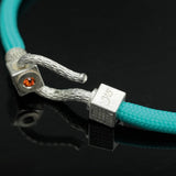 Bracelet  TURQUOISE SEA - 925 sterling silver with an orange topaz